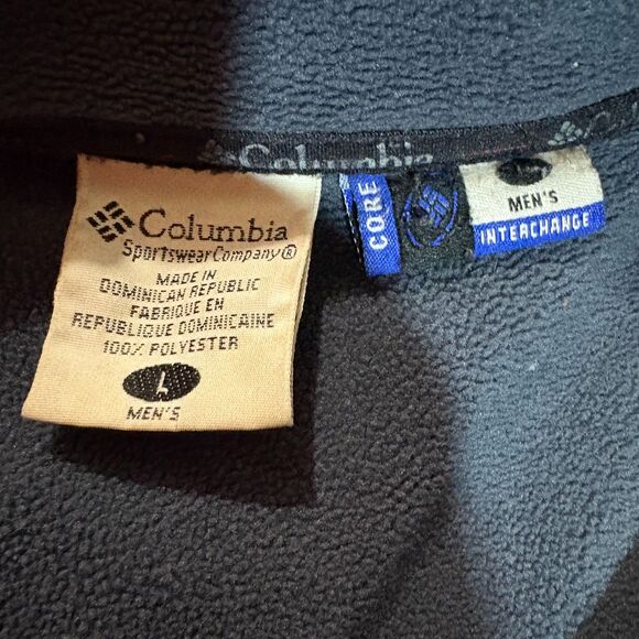 Columbia Core Interchange Jacket Mens Size Large Black Full Zip Pockets Logo Vtg - Picture 4 of 7